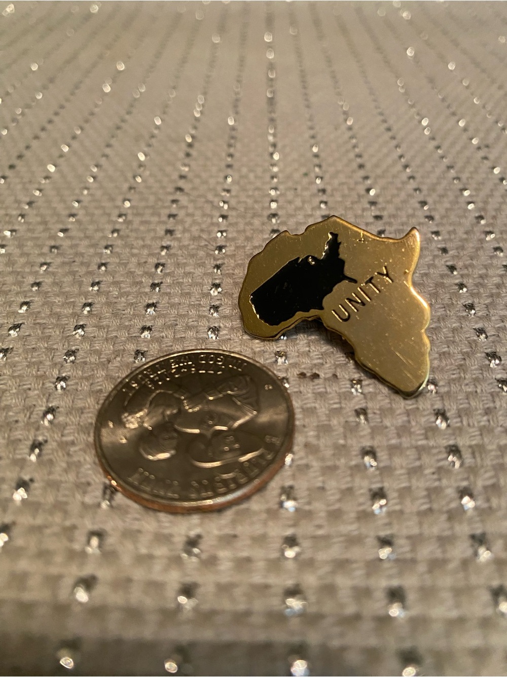 Gold Africa Map 'Unity' Pin - Gold and Black